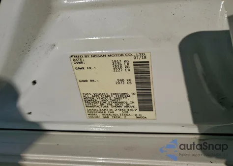 2018 Nissan Altima 2.5 from USA, damaged, VIN 1N4AL3AP2JC290367